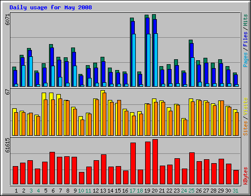 Daily usage for May 2008